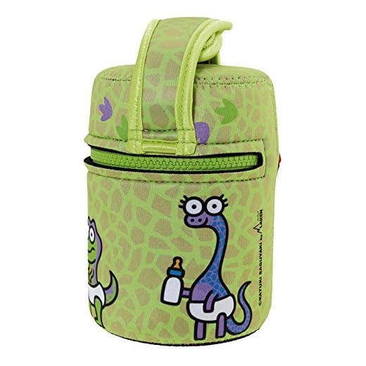 Katuki Saguyaki - Termo Infantil Para Sólidos 0,5L con Funda de Neopreno Verde y Tapa-Bol