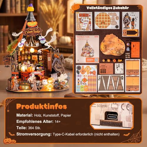 Rolife DIY Miniatur Puppenhaus Haunted Candy House 364 Teile Holz Bausatz – Bild 2