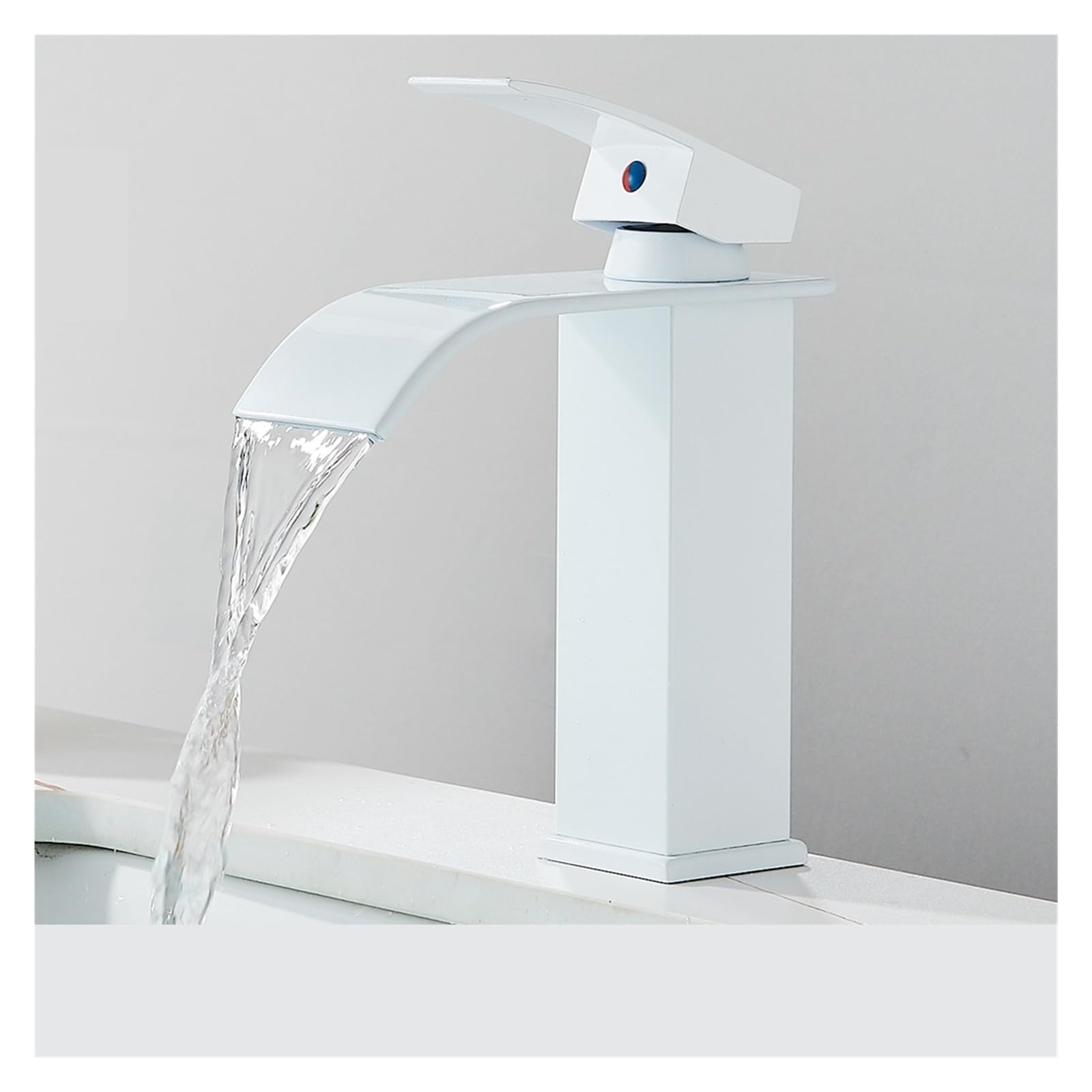 Robinet de salle de bains cascade en laiton blanc haut de gamme