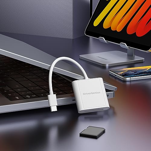 DriverGenius LiteRead II, White, SD/MicroSD vers USB-C - Image 2