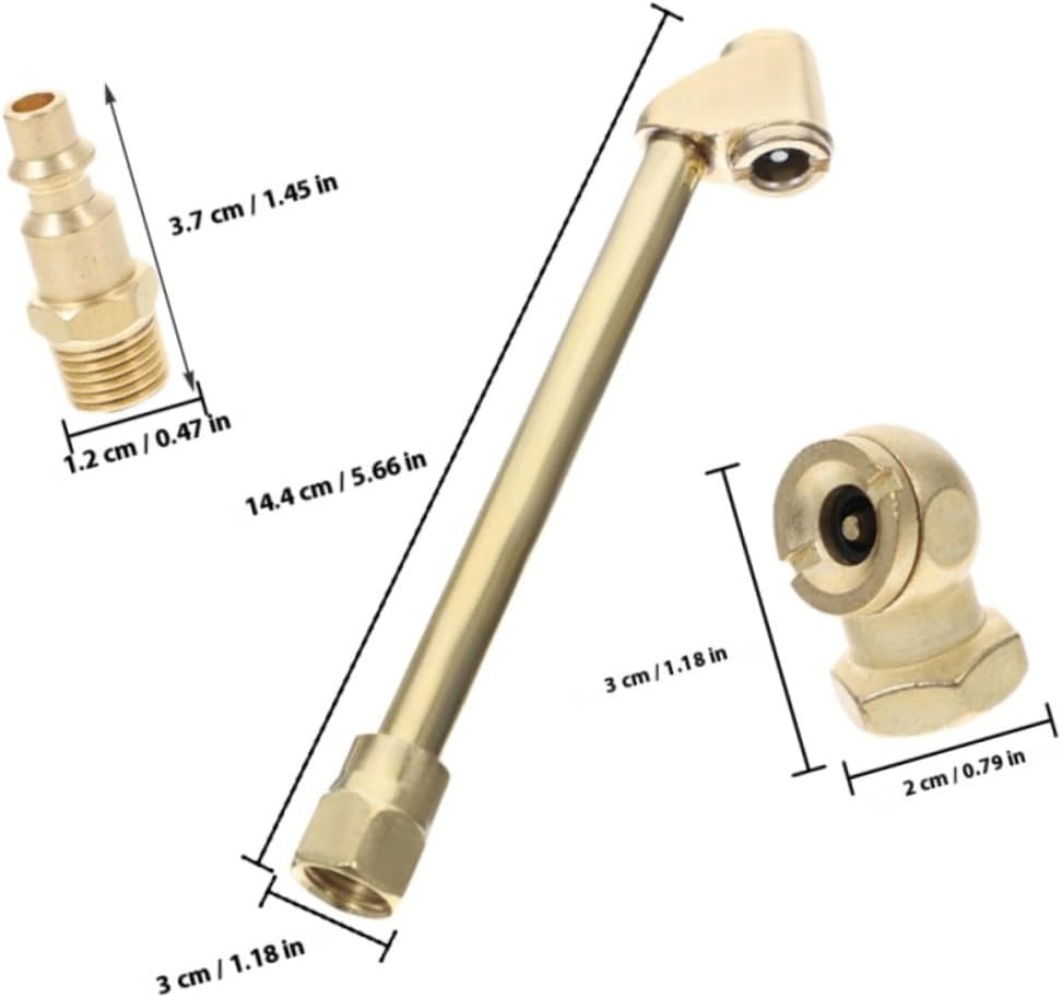 NUOBESTY Heavy Duty Dual Head Air Chuck Set 2pcs 1/4” Copper Quick Connect Tire Inflator Adapter Compatible with Air Compressors and Tire Gauges for Automotive