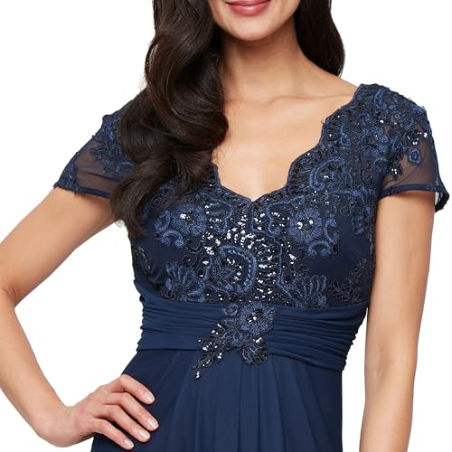 Alex Evenings womens Stretch Sequin Bodice Empire Waist Long Gown, Formal Event Dress (Petite and Regular Sizes)3