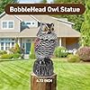 Owl Decoys to Scare Birds Away, 2 Pack BobbleHead Fake Owls Plastic Scarecrow Bird Deterrent, Nature Enemy Scarecrow Plastic Owl Statues, Garden Decor Statues for outside, Patio, Lawn, Yard Decoration