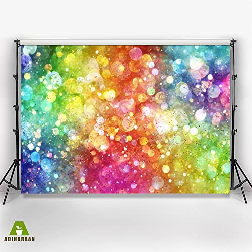 Aoihrraan 3x2m Bokeh Halos Backdrop Colorful Glitter Sparkle Sequin Scene Photography Background New Year Famliy Party Decoration Wedding Shoots Kids Adults Personal Portrait Photo Studio Props - Image 3