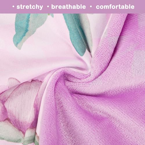 Image of DILIMI Newborn Lounger Cover, Soft Comfortable Baby Lounger Cover, 1 Pack Reversible Removable Slipover for Infant Lounger Pillow, Purple Floral (Lounger not Included)