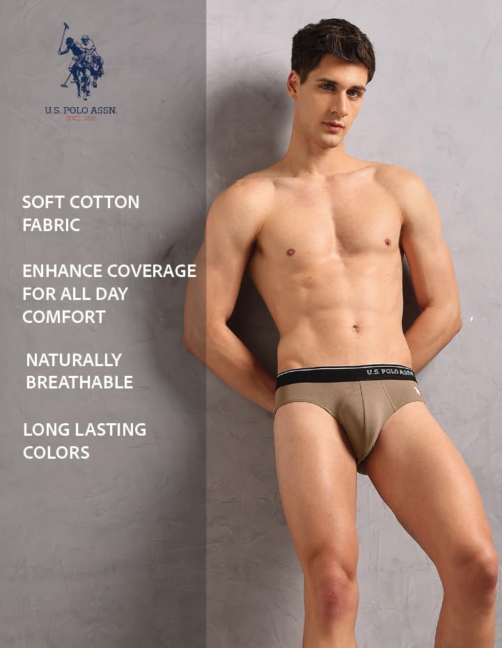 Image of U.S. Polo ASSN. Men's OEB18 Cotton Stretch Breathable Underwear Briefs - Pack of 2