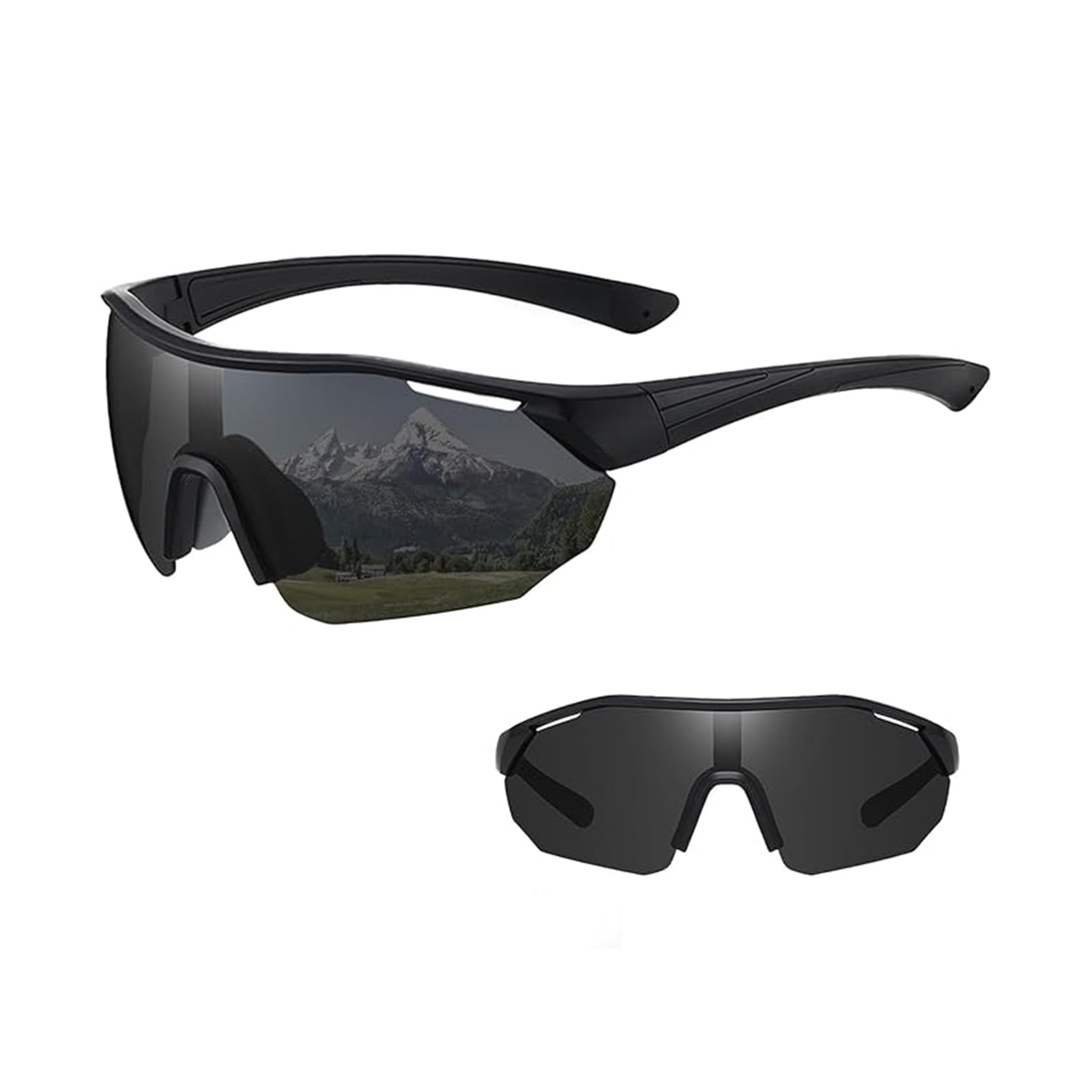 Occhiali da sole sportivi, occhiali da ciclismo polarizzati per uomo e donna, occhiali da ciclismo con protezione UV400 per MTB, bici da strada, sci, rave, ciclismo, golf, baseball, corsa