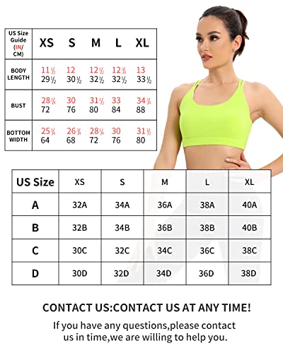 Running Girl Strappy Sports Bra For Women, Sexy Crisscross Back Medium Support Yoga Bra With Removable Cups (Wx2354Electric Lemon, M) #TOP6