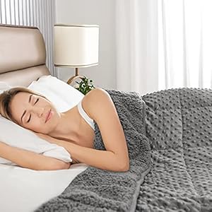 Sted Weighted Blanket 15 lbs, Weighted Blanket Twin Size, Minky Dot Weighted Blanket for Adult, Dual Sided Soft Thick…