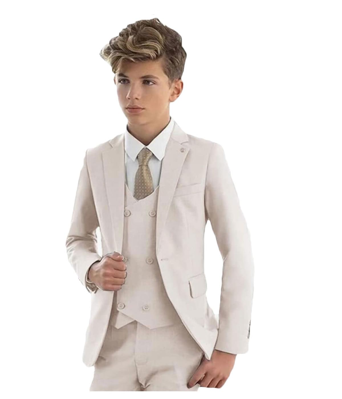 3-teiliges formeller Anzug für Jungen, schmale Passform, Blazer, Weste, Hose, Set, Jungen, Smoking, Anzug für Hochzeit, Ringträger, Outfit