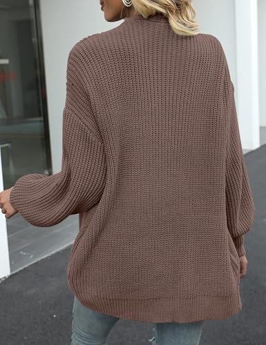 Image of MEROKEETY Long Sleeve Oversized Cardigan Sweaters for Women | Fall Winter Sweaters, Open Front, Chunky Knit, 2026 Casual Work Outerwear with Pockets