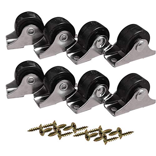 ZJCQA Plate Casters 8 Mini Furniture casters 25mm 1inch Sile...