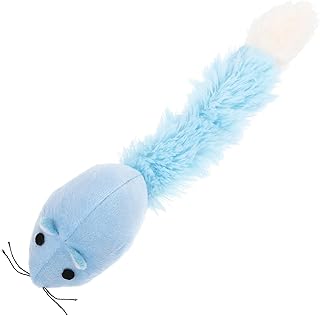 LUOZZY Mice Shaped Cat Toy Plush Cat Catnip Toy Soft Mouse Kitten Toy Interactive Kitten Catnip Plaything, Blue