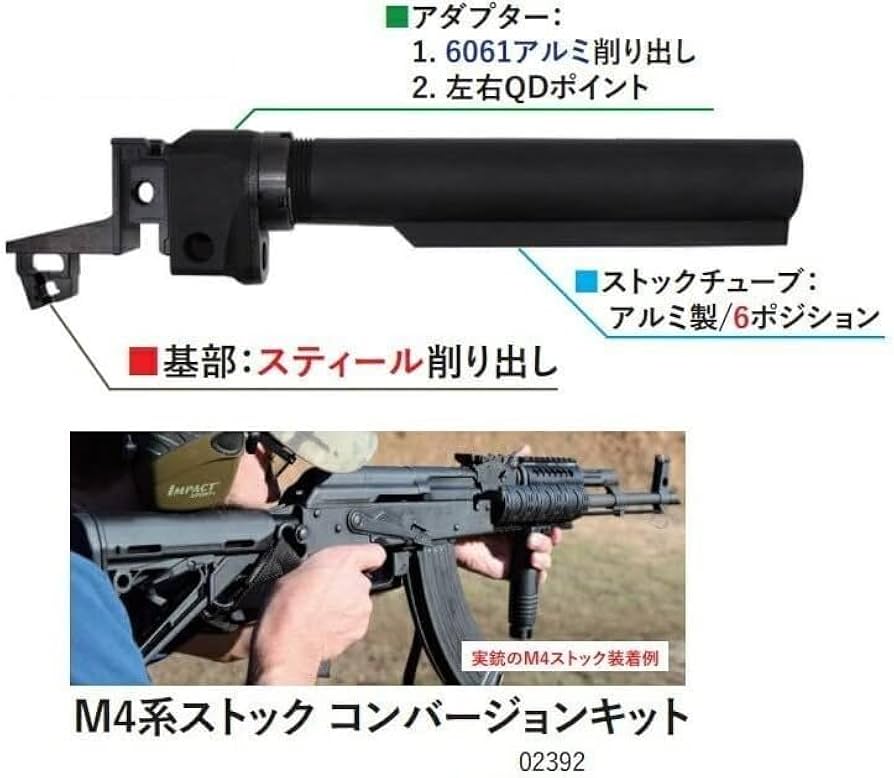 Amazon | WiiTech 東京マルイ AKM GBB用 M4ストックアダプター QD