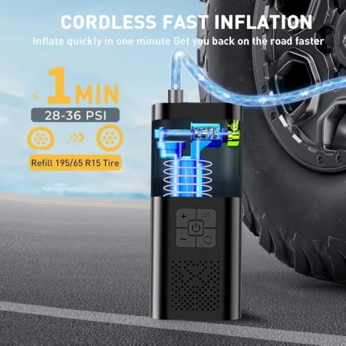 Compresor portatil de 150PSI para solucionar ruedas bajas 2