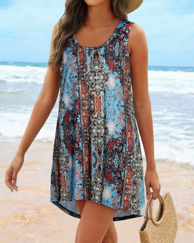 Image of Swimsuit Coverup for Women Bikini Sleeveless Beach Bathing Suit Cover Up