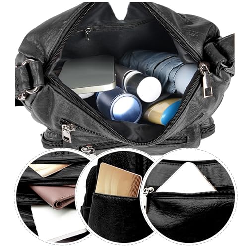 Hand Bag, Purses for Women, Soft & Washable Leather, Trendy Crossbody Bag, Spacious Large Capacity for Daily Use, Red 5