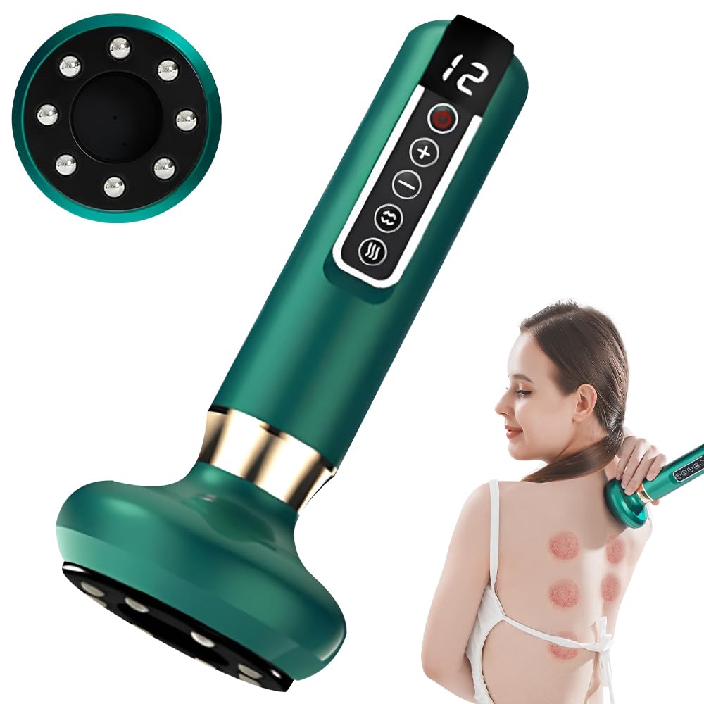 Massaggiatore Anti Cellulite Aspirante, Regolabile a 12 Livelli Infrarossi Vacuum Ventosa Elettrica Anticellulite per Gambe, Addome