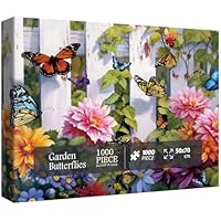 1000-Piece Colorful Butterfly Garden Jigsaw Puzzles (Various) only .50: eDeal Info