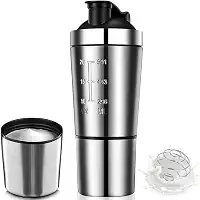 Coqueteleira Whey, Shakeira Whey de 791 ml, Academia de Aço Inoxidável, Suplemento, Garrafa de Seção Dupla
