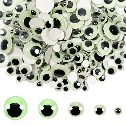TOAOB 300pcs Glow in The Dark Wiggle Googly Eyes Self Adhesive Luminous