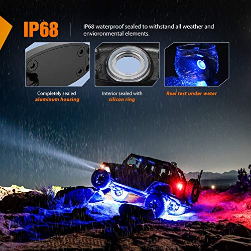Nilight Led Rock Light 4Pcs Blue Light Pods Waterproof Under Body Wheel Well Light Exterior Interior Lights For Car Truck Pickups Atv Utv Suv Motorcycle Boat, 2 Years Warranty #TOP4