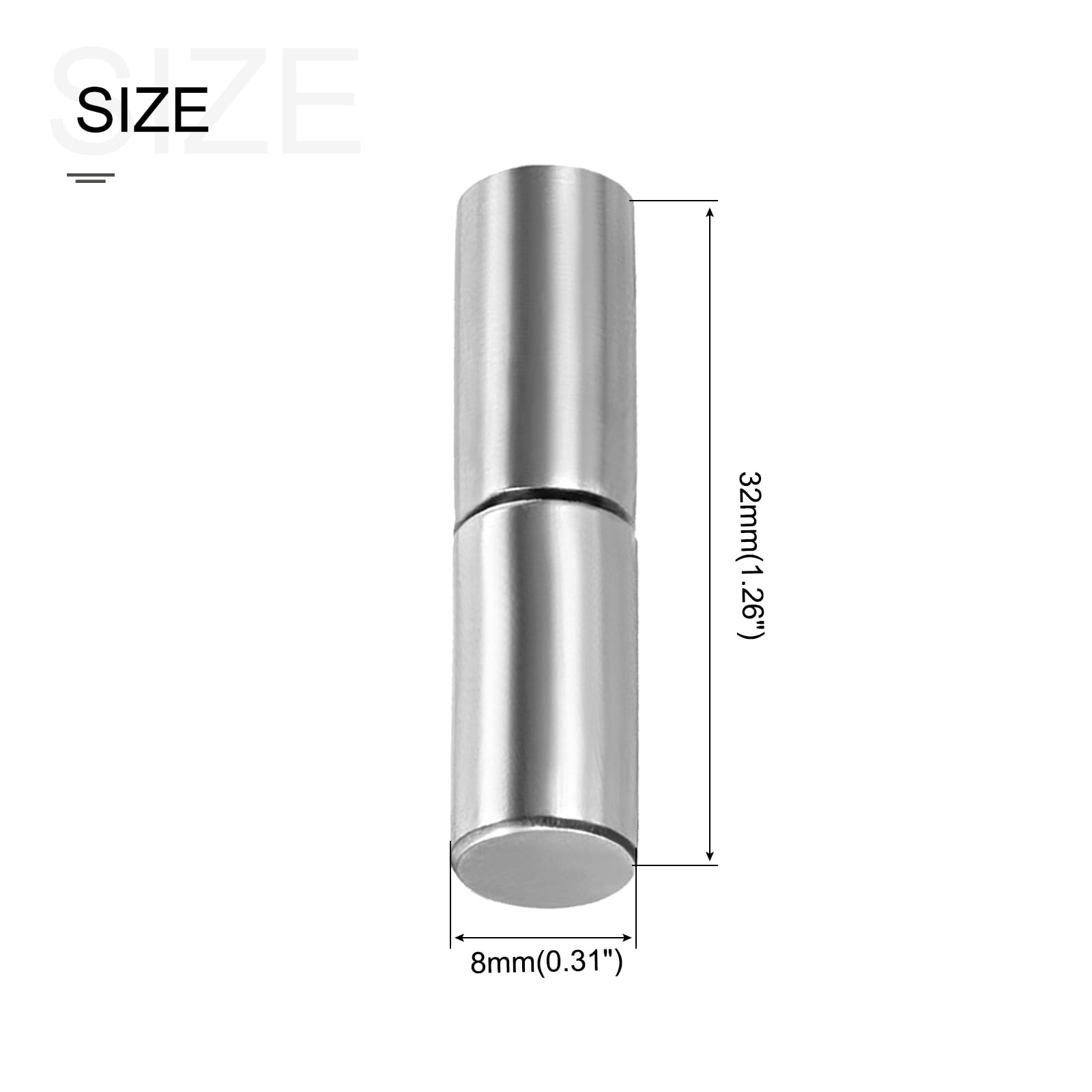 METALLIXITY Weld on Barrel Hinges (32mmx8mm) 4Pcs, Stainless Steel Hinge Pin - for Home Door Gate, Window - Image 2