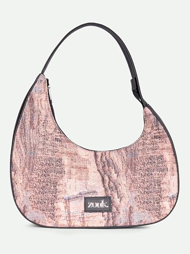 Image of ZOUK Pixi Small Shoulder Bag | Vegan Leather Evening Bag for Women with Shoulder Strap, Zip Closure & Water-Resistant Lining | Stylish Handcrafted Purse |