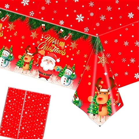 YAAVAAW Christmas Tablecloth for Holiday Parties Cover