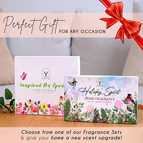 Gayo Reed Diffuser Set Of 2 - Spring Scents, Made With Natural Extracts, Free From Alcohol & Parabens, Home Fragrance Set With Aromatherapy Essential Oils, – Great For Gift-Giving #TOP5