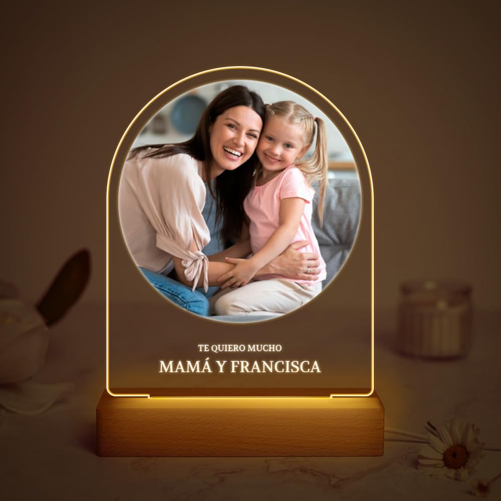 Transparent Gift Lámpara Personalizada con Foto y Texto Arco. Regalos para Familiares, Amigos y Pareja. Regalos Origina…