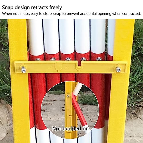 Barricada móvil Extensible - Puerta de Barrera de tráfico retráctil para Seguridad Industrial, Escolar y de Eventos. Fácil instalación. Control de Acceso Flexible. Valla