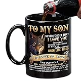 Taza de café para hijo | 330 ml de cerámica clásica | Taza de café de padre a hijo, para el hogar, patio, balcón, jardín, parque, picnic al aire libre, camping, fiesta de cumpleaños, escuela de