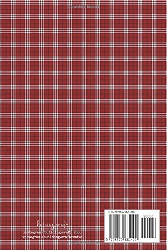 Tartan Plaid fashion textile cloth fabric-Red white Notebook: Notebook lined Chaos Coordinator Journals Composition Notebook 6 x 9 inch - Image 2
