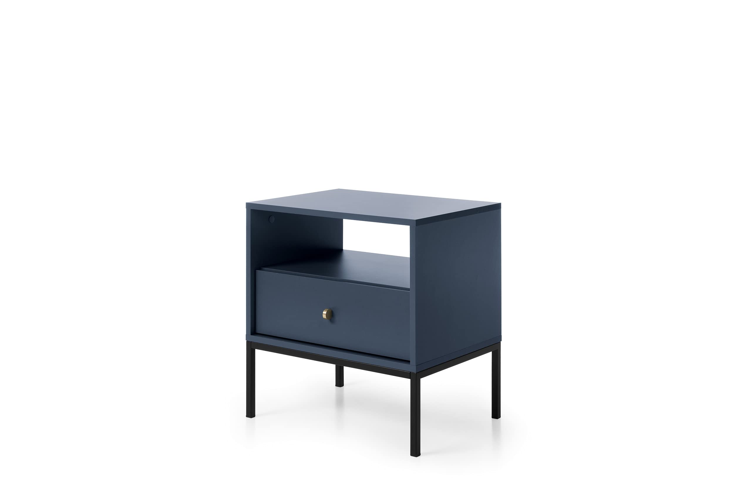 Abakus DirectMono Navy Blue Finish Storage Cabinet with Shelf, TV Stand, Cabinet, Coffee Table, Side Table (Side Table 54cm)