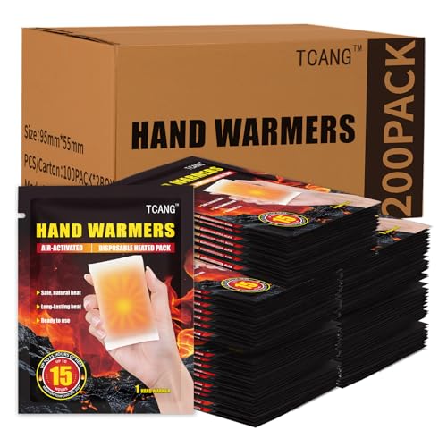 200 Pack Hand Warmers Disposable - Up to 15 Hours of Heat - Super Long Lasting Air Activated Warmers, All Natural & Portable for Body, Hands & Toes - Odorless Hot Warmer Gifts for Winter Work