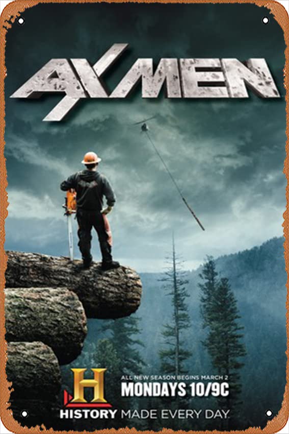 Movies Vintage Tin Sign Ax Men,Film and Television Poster Gift Wall Decor Art for Bars,Restaurants,Cafes,Bar Club,Pubs 8"x12" Inch Metal Signs.