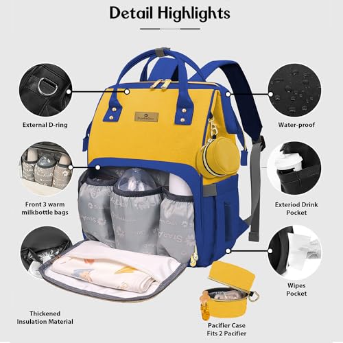 Image of StarAndDaisy Diaper Bag for Mothers for Travel /Maternity Bag with 16 Multi-Purpose Pockets with Quick Access Diaper & Mobile Pocket /Diaper Bag for Baby