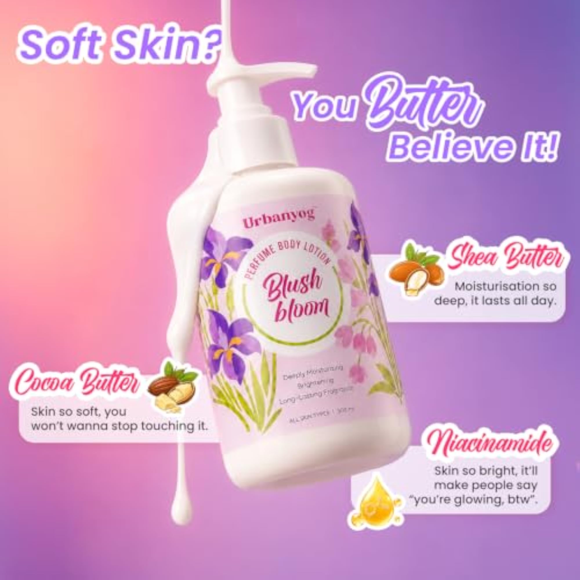 UrbanYog Perfume Body Lotion, Enriched with Niacinamide