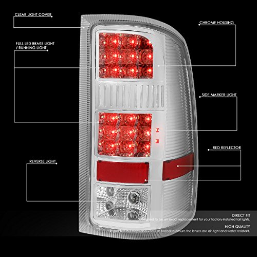 Image of DNA MOTORING TL-GMCSIE07-LED-CH-CL LED Tail Light Assembly Driver & Passenger Side [Compatible with 07-14 GMC Sierra 1500 2500HD 3500HD]