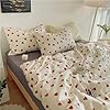 Nayoroom Heart Duvet Cover Queen Size Cute Red Love Heart Printed on White Bedding Set 3Pcs Kids Girls Kawaii Heart-Shaped Pattern Comforter Cover with Zipper Closure Soft Breathable Microfiber #2