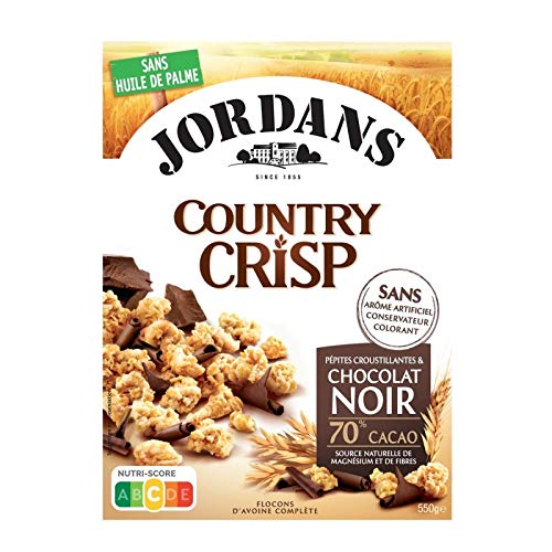 JORDANS Country Crisp - Juego de 4 botes de 550 g, color marrón chocolate negro