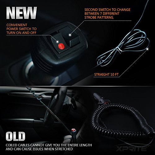 Xprite 44 Led 17 Inch High Intensity Law Enforcement Emergency Hazard Warning Flashing Car Truck Construction Led Roof Top Mini Bar Strobe Light With Magnetic Base (Blue) #TOP5