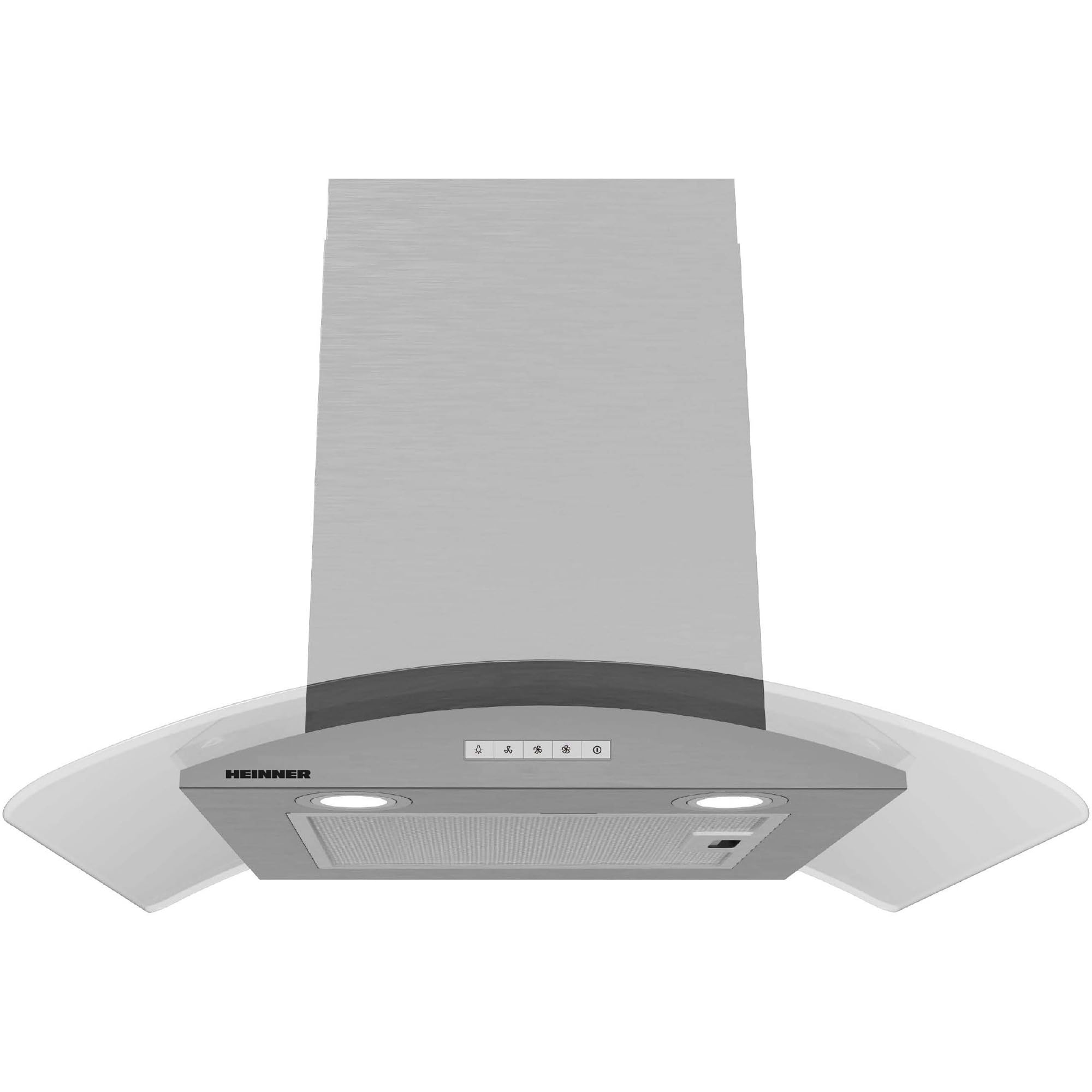 Dunstabzugshaube 80 cm HDCH-MD800GIX 800 m³/h Saugkraft Touch Edelstahl Glas LED-Beleuchtung