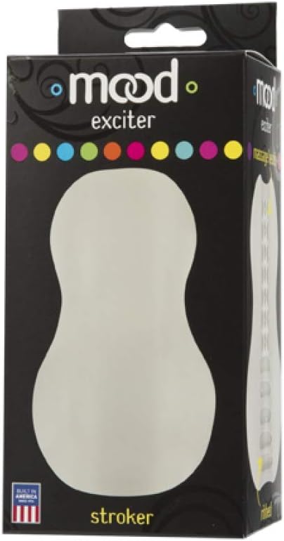 Doc Johnson Mood - Exciter - ULTRASKYN - Dual Texture Stroker - Narrow Side Has Massage Beads, Wide Side Has Thick Ribbing - Discrete - Male Masturbator - Frost