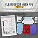 MFASCO Disposable PPE Kit with Apron & Visor - Complete Protection - Mask, Visor, Apron, Gloves, Shoe Covers - USA Assembled - Vomit, Blood, Urine & Feces Protection