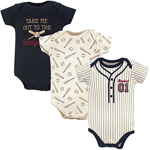 Little Treasure Unisex Baby Cotton Bodysuits, Baseball, 18-24 Months