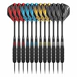 KOTO darts KOTO - Messing Multi Set Dartpfeile, Inkl. 4 Sets Schwarze Messing Darts (23 G.), 4 Sets Flights (100 Micron) + Schwarze Aluminiumschäfte Koffer