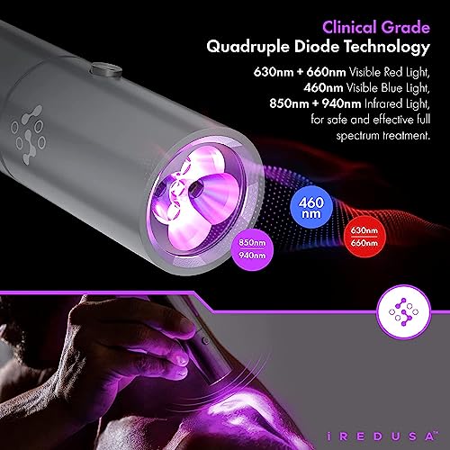 iREDUSA-Clinical-Grade-Red-Light-Therapy-Device-with-Enhanced-Blue-Function-Combination-of-630nm-660nm-850nm-940nm-Red-and-Near-Infrared-Light-and-460nm-Blue-Light-Lightweight-and-Portable