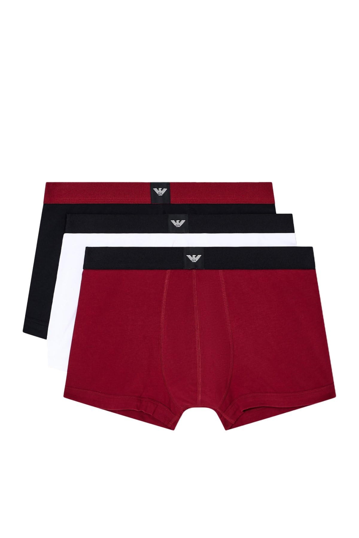 Emporio Armani Herren M5047 Rhubarb/Schwarz/Weiß Underwear-Slips/Boxershorts
